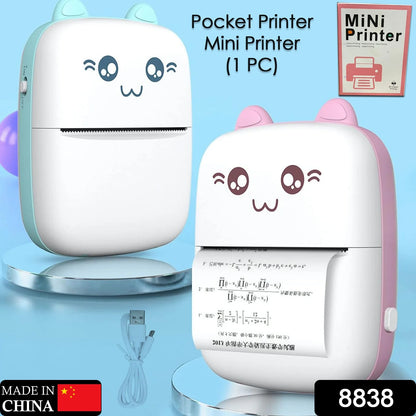 Pocket Mini Bluetooth Thermal Printer Wireless Smart Printer For Photos (Includes 1 Roll Paper)